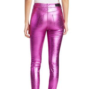 RtA Leather Pants Metallic Pink Magenta RARE Madrid 90's Club Rave Sexy NWT